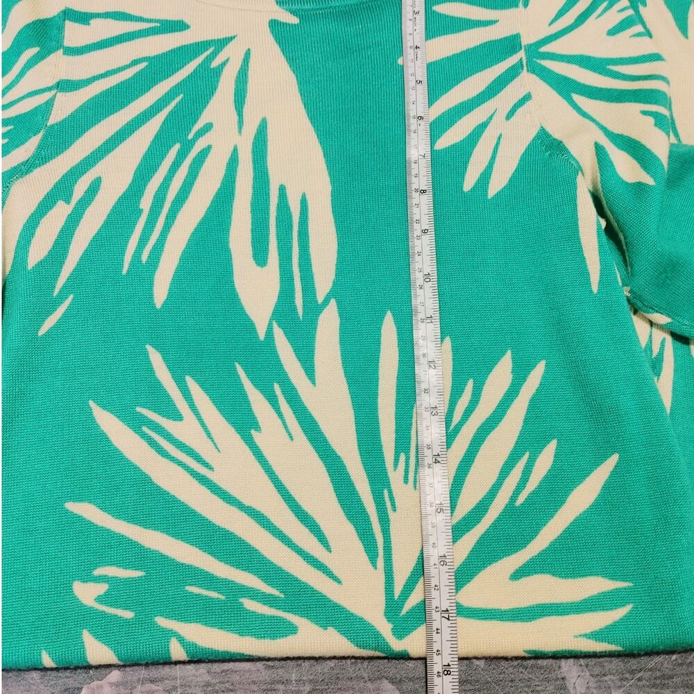 Lilly Pulitzer Kippa Sweater Dress Green Women Medium Palm Print Preppy Chic - Picture 7 of 7